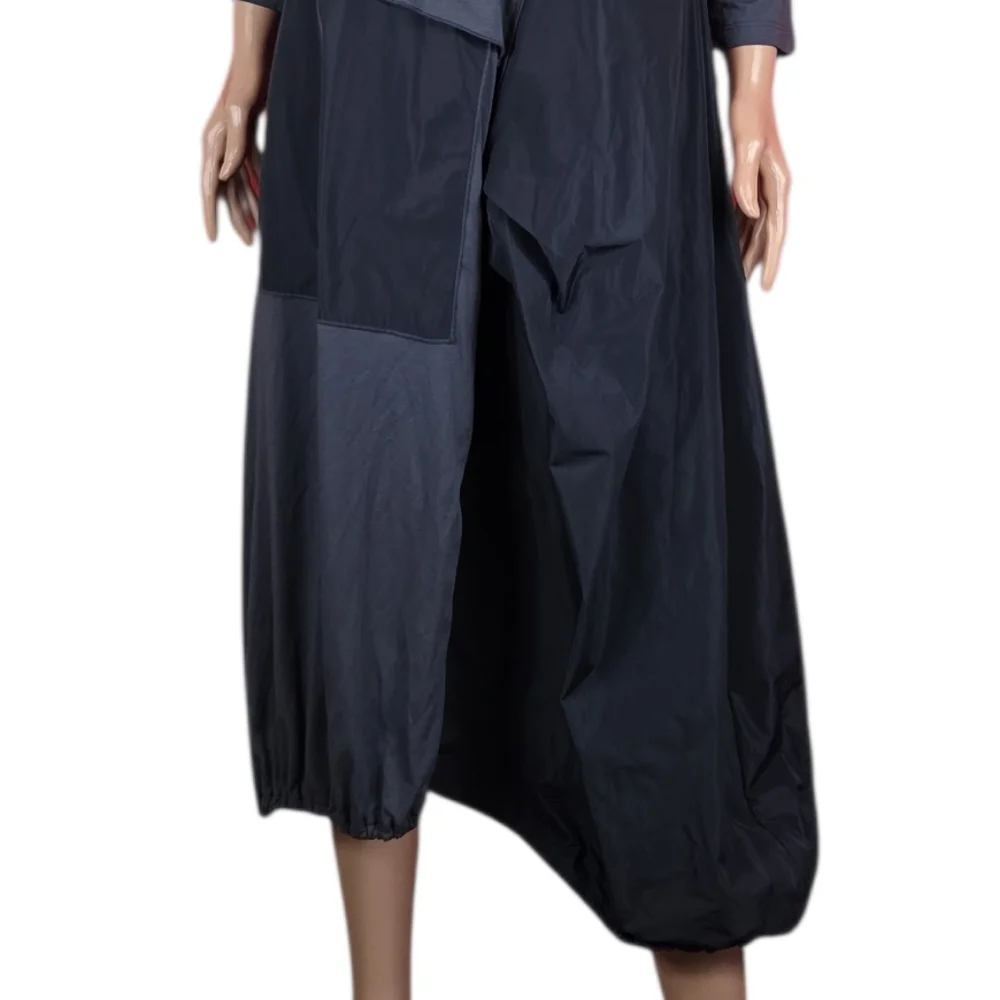 COMFY USA London Midi Dress Size Large Balloon Hem Gray‎ Size Large Lagenlook